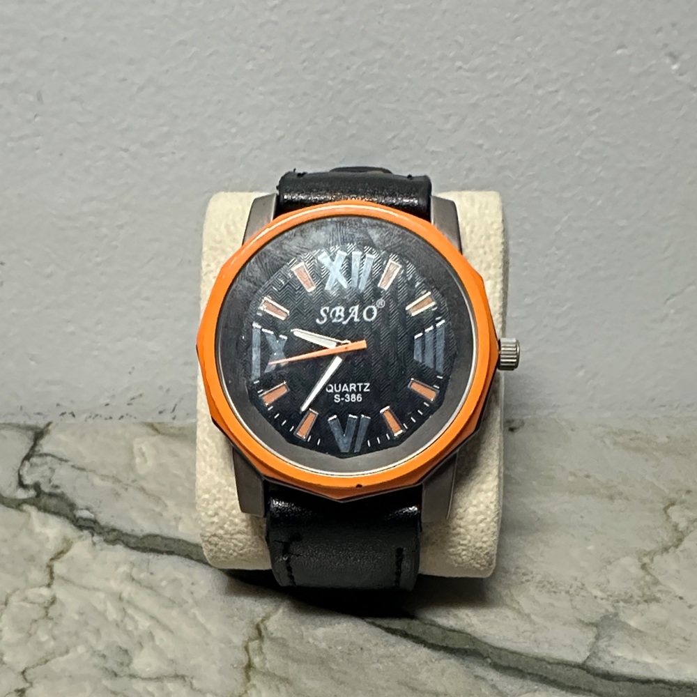 Black and Orange SBAO Quartz Watch